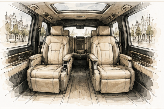 Illustrated Mercedes-Benz V-Class interior